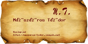 Mészáros Tódor névjegykártya