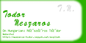 todor meszaros business card